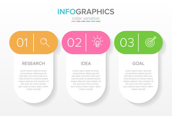 Vector infographic label template with icons. 3 options or steps. Infographics for business concept. Can be used for info graphics, flow charts, presentations, web sites, banners, printed materials.