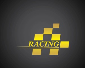 racing flag icon of automotif illustration vector