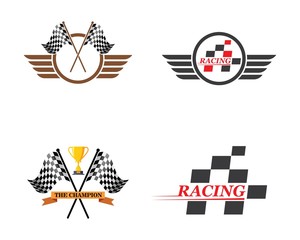 racing flag icon of automotif illustration vector