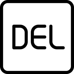 Delete function key on computer keyboard layout