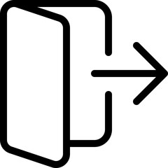 Online account logout with arrow direction mark