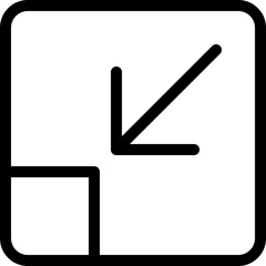 Minimize arrow symbol with shrink inward function
