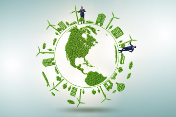 Obraz premium Concept of clean energy and environmental protection