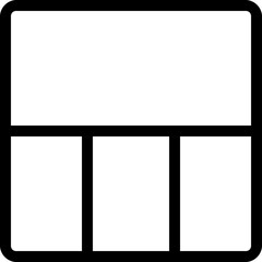 Top row grid table with vertical columns