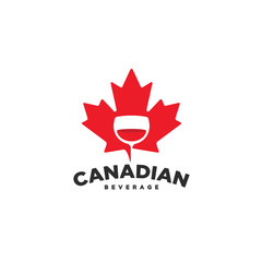 Canadian beverage, winery, maple syrup logo icon