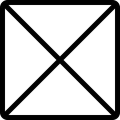 Crossed wireframe block isolated on a white background