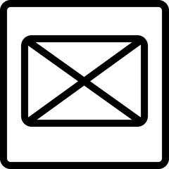 Template of an envelope inside a square box
