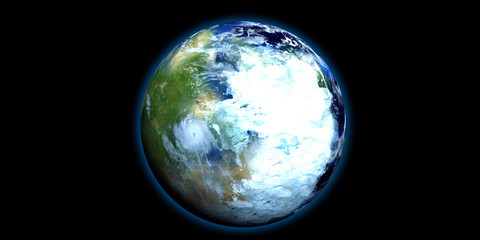 Exoplanet Extremely Detailed and Realistic High Resolution 3D illustration. Shot from Space. Elements of this image are furnished by NASA.