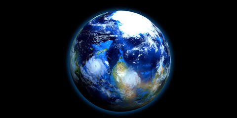 Exoplanet Extremely Detailed and Realistic High Resolution 3D illustration. Shot from Space....