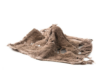 Dirty rag on white background