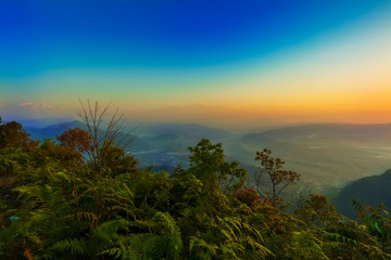 Beautiful sunraise view of Bandipur view point.