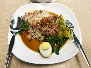 Stewed leg pork with sweet gravy sauce style chinese food.