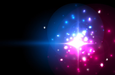 Abstract blue neon star background for celebration design. Luxury festive background.