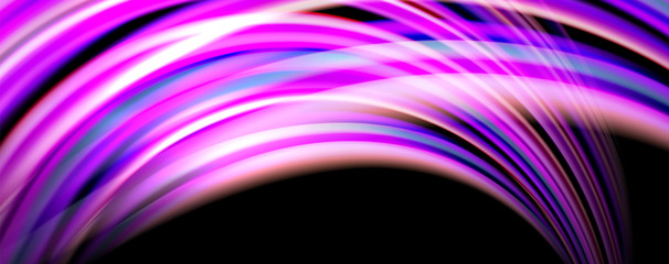 Fluid color waves with light effects, vector abstract background