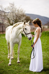 Bride with horse