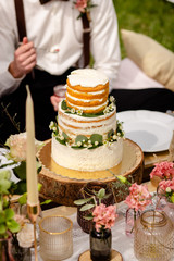 wedding cake with flowers