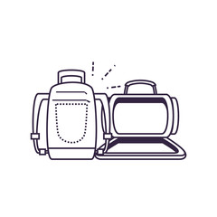 Naklejka premium travel suitcase equipment with travelbag