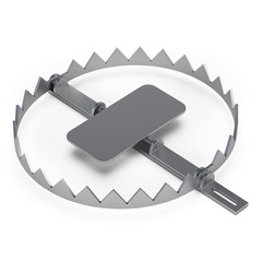 Hunting trap isolated on white background. 3D rendering.