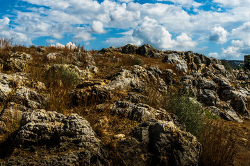 View of rocky hill, Crete