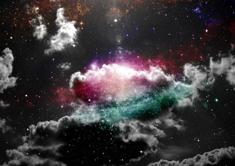 galaxy in a free space. 3D rendering