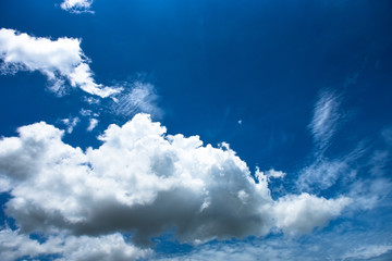 Blue sky white cloud white background. Beautiful sky and clouds in the afternoon.