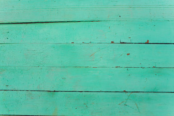Fototapeta na wymiar Texture of a green wooden planks, bright barn wall, rustic style.