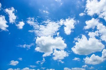 Blue sky white cloud white background. Beautiful sky and clouds in the afternoon.