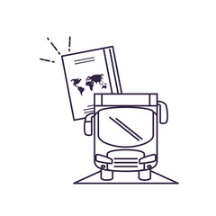 bus transport vehicle isolated icon