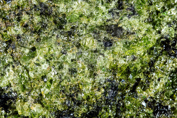 Hintergrund Epidot in grün oder Pistazit, Makro Nahaufnahme Mineralien und Heilsteine