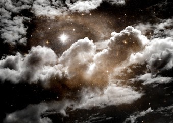 galaxy in a free space. 3D rendering