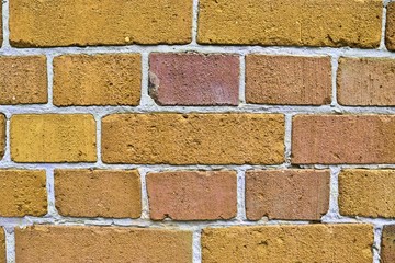 Yellow brick walls with old and weathered stones and cracks im high resolution