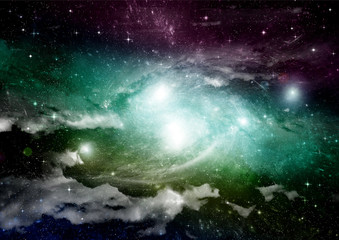 galaxy in a free space. 3D rendering