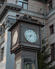 Fototapeta na wymiar clocktower wrought iron time clock