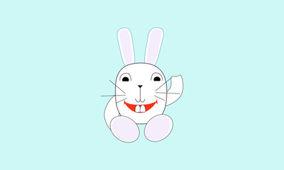 Cute funny bunny. Vector illustration