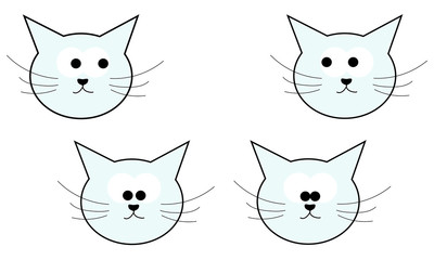Funny cartoon kittens. Vector illustration