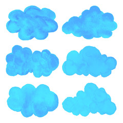 Watercolor Clouds Vector Set