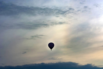 balloon in the late evening in the sky. Copyspace.
