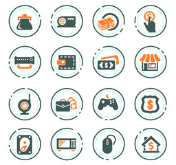 Pawn shop icons set