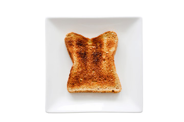 toast on a white plate