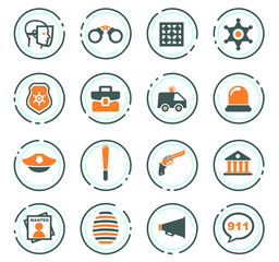 Police icons set