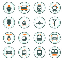 Public transport icons set
