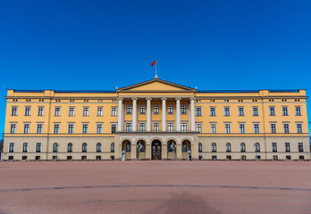 View of royal palace in Oslo, Norway