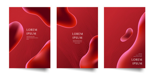 elegant red liquid abstract cover, poster, wallpaper design template collection