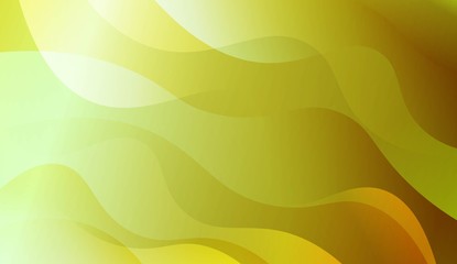 Abstract Background With Wave Green Yellow Gradient Shape. For Futuristic Ad, Booklets. Vector Illustration with Color Gradient