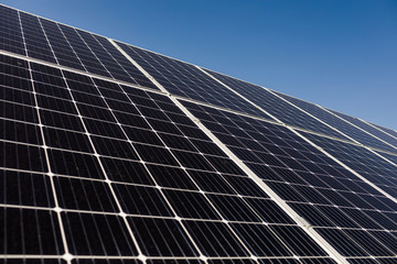 Solar panel in sunny day, alternative electricity source.