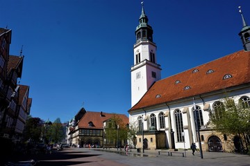 The Markt in the city of Celle with church and square