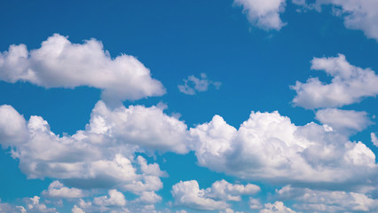 Blue sky with clouds in summer sunny day