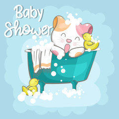 cute baby cat vector illustration for kids