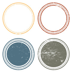 A Blank Circle hipster postal stamps set.illustration vector