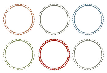 A Blank Circle hipster postal stamps set.illustration vector